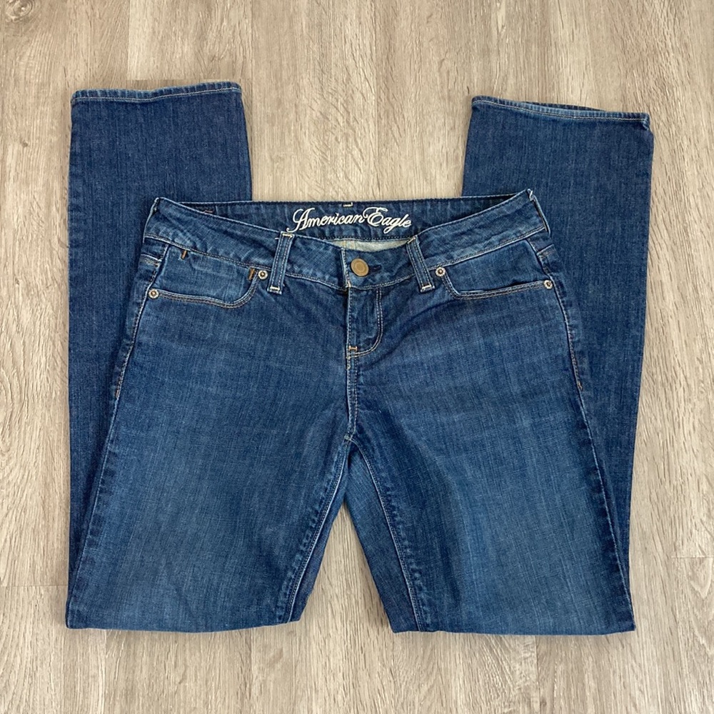 American Eagle Outfitters Women’s Straight Leg Jeans - Dark Blue